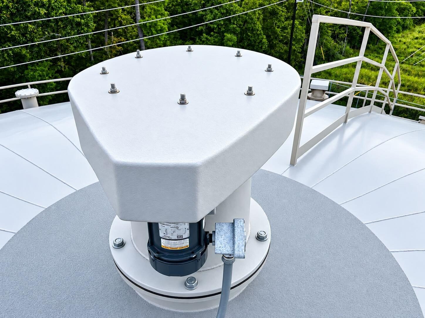 WETS GST water ventilation unit mounted on a ground storage tank roof